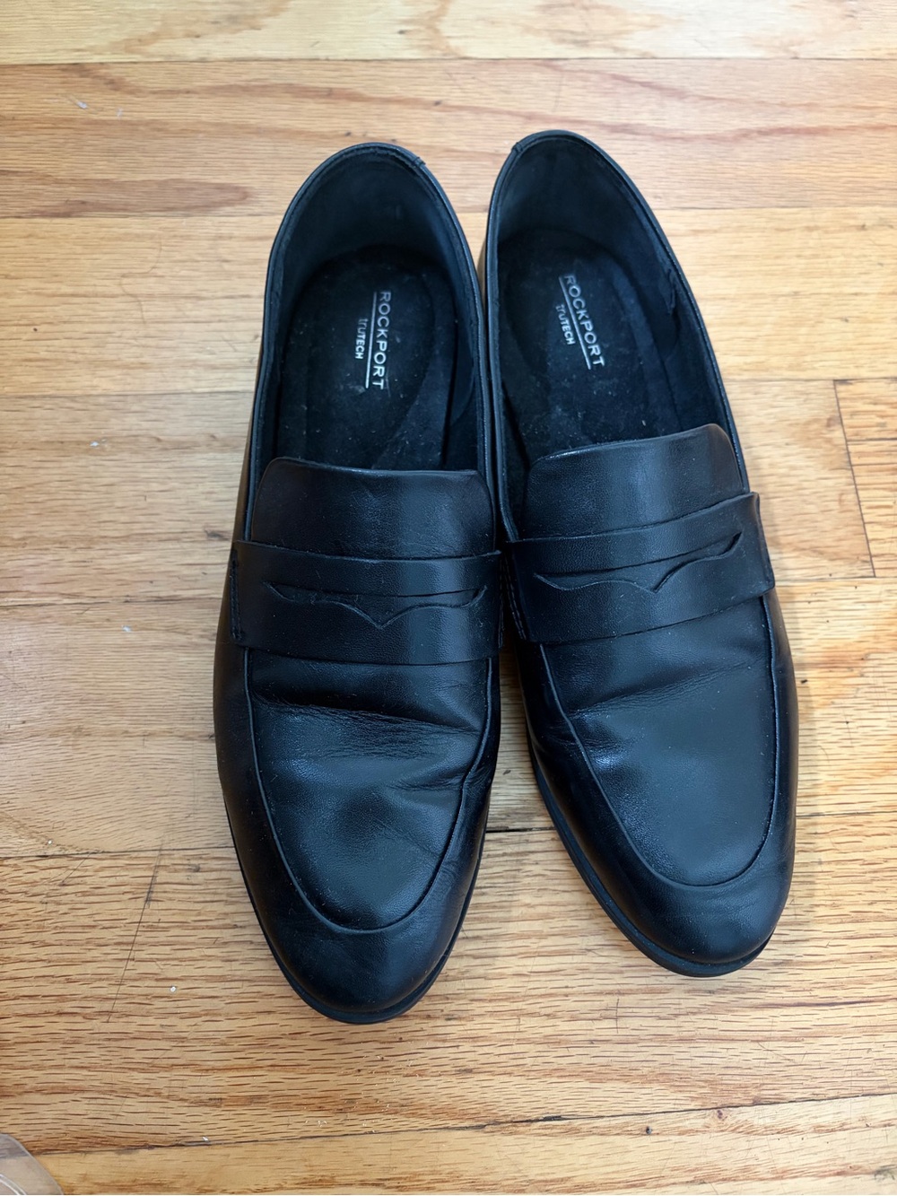 Rockport Black Leather Slip-On Penny Loafers for Men